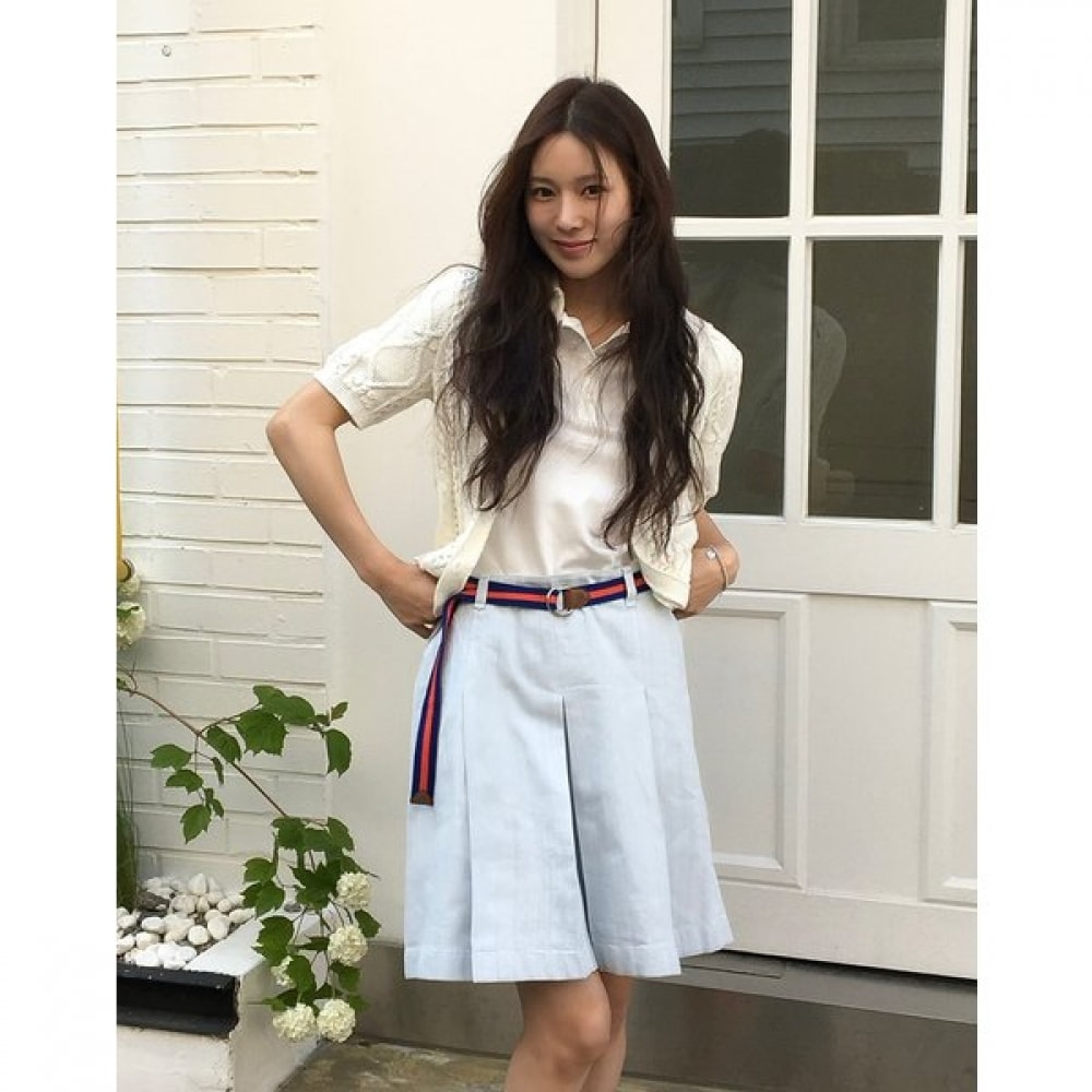 [25SS] ベルト付きスカートライトブルー HSSK5B306B1