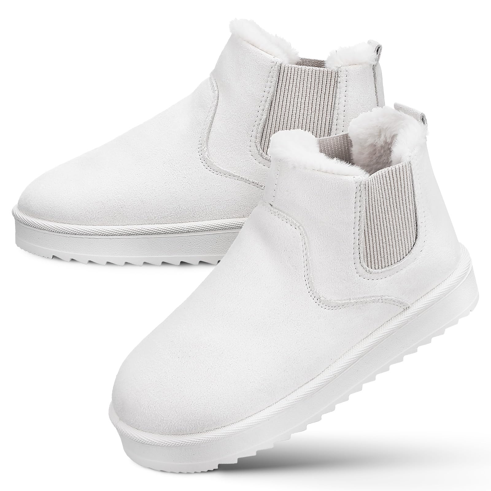 [CALLARON] スノーブーツ キッズ レディース ウォーキングシューズ 防水 防寒 軽量 防滑 雪靴 冬靴 通勤 (ホワイト, 23.0 cm)