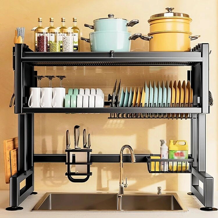 新上市水切りラック キッチンラック 水切り ラック 棚 シンク上 キッチン雑貨 キッチン 収納 収納ラック 収納棚 シンプル 卓上 台所 便利グッズ ラック 水切り 大容量 上開き式 蓋付き 耐久性