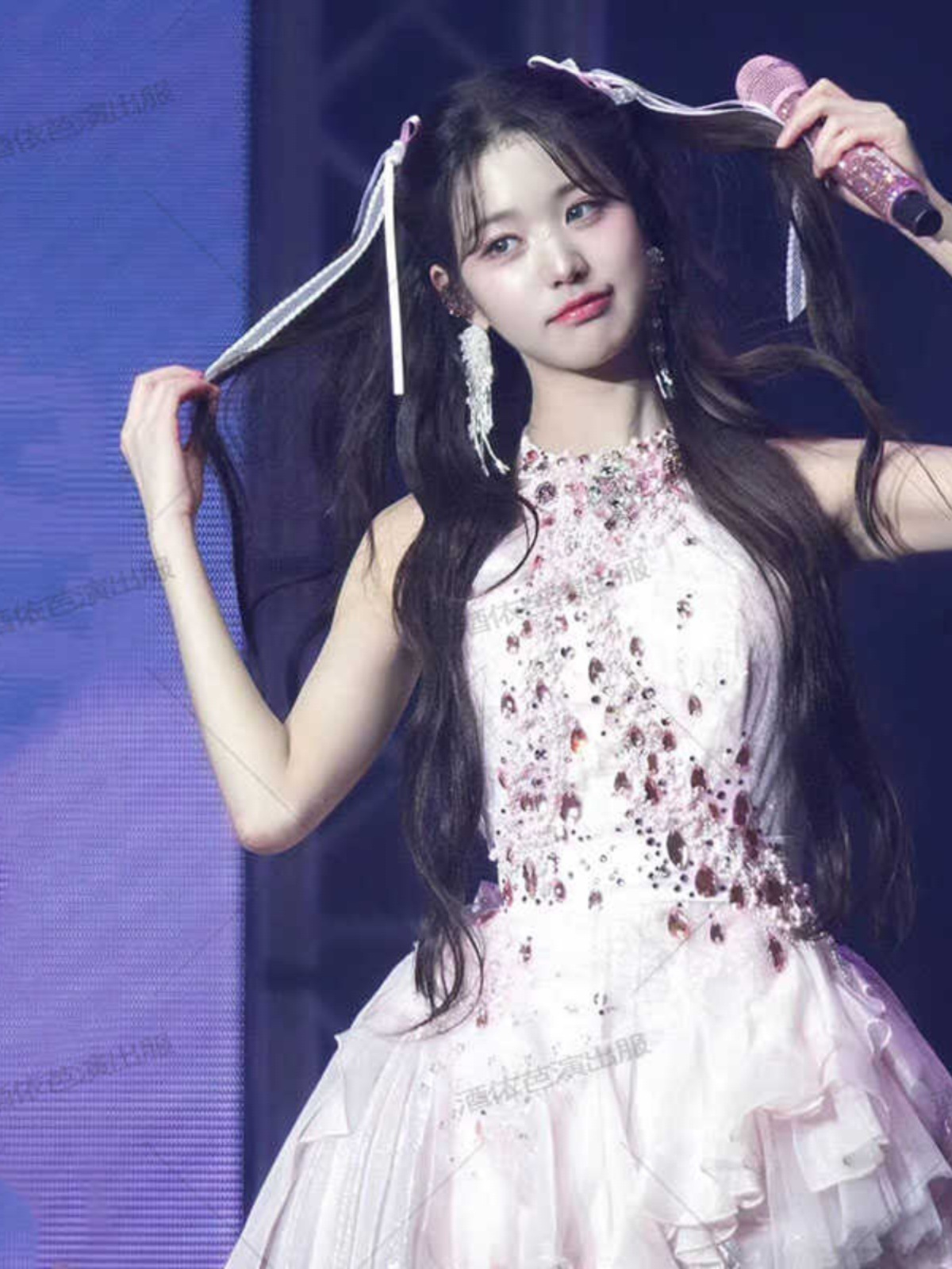 IveZhangYuanyingのピンクアメリカのパフォーマンスコスチュームダンスコスチュームジャズ