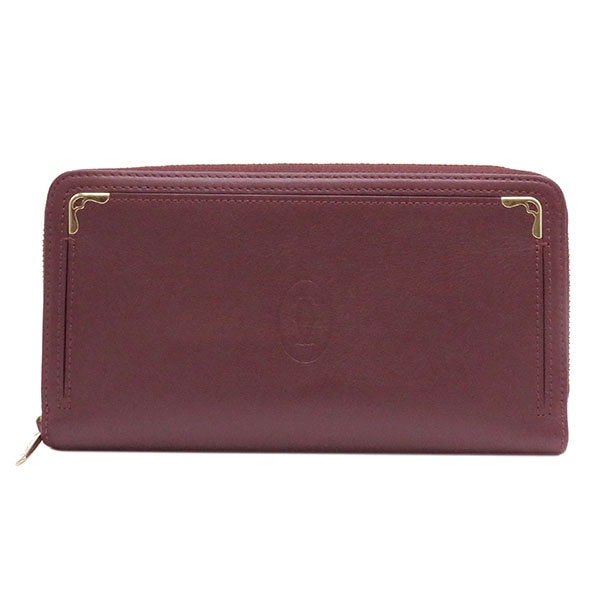 CRL3001490 ボルドー　カルティエ　Gold金具　ラウンドファスナー CRL3001490 ボルドーカルティエGold金具ラウンドファスナー