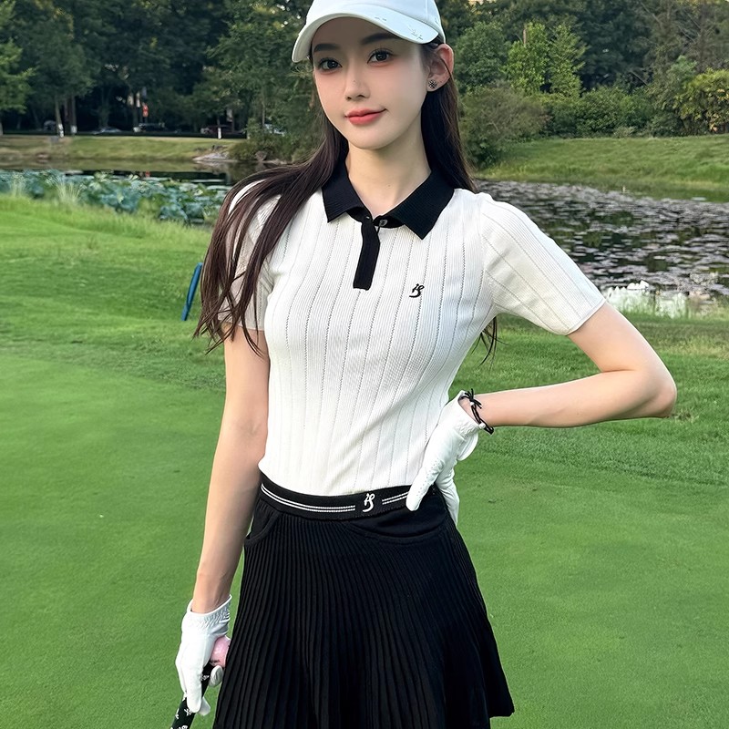 ゴルフウェア 2025 春夏秋冬 秋服 上下セット レディース スポーツウェア ニットシャツ ポロシャツ 長袖半袖 プリーツスカ スカート ミニスカート 黒白 セットアップ 女性 テニスウェア 韓国風