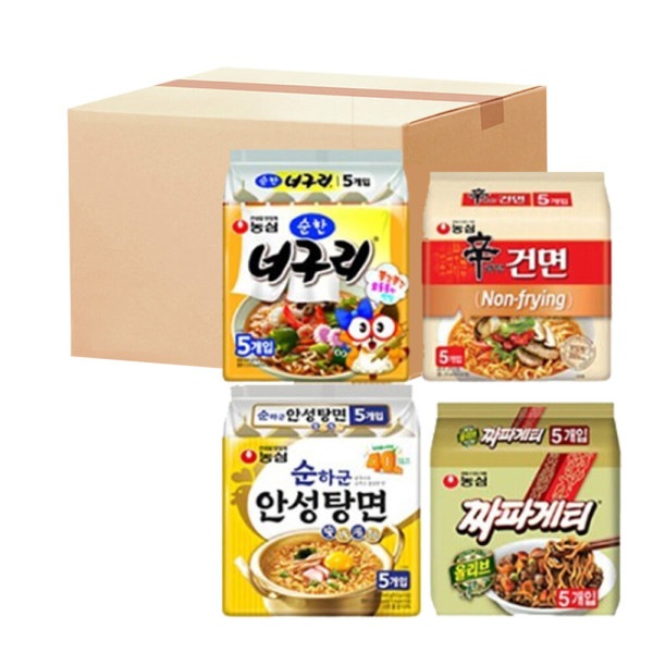 辛ラーメン乾麺+まろやかな下郡安城湯麺+まろやかなタヌキ+チャパゲティ(計40袋)