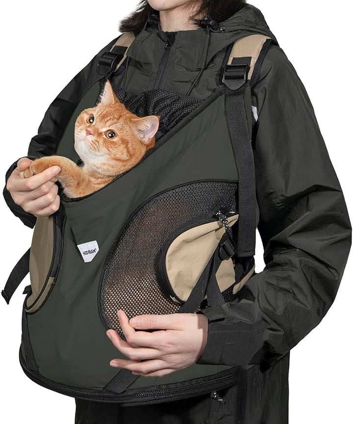 猫 キャリーバッグ 犬 リュック ペット スリング 抱っこひも 抱っこバッグ 抱っこかばん スリングバッグ 前抱き 安定性 通気性 犬/猫/ウサギ/小動物適用(グレー, ワンサイズ)