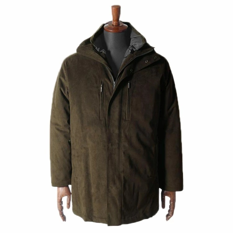 【1点限り】フェイクレザーダウンメンズコート