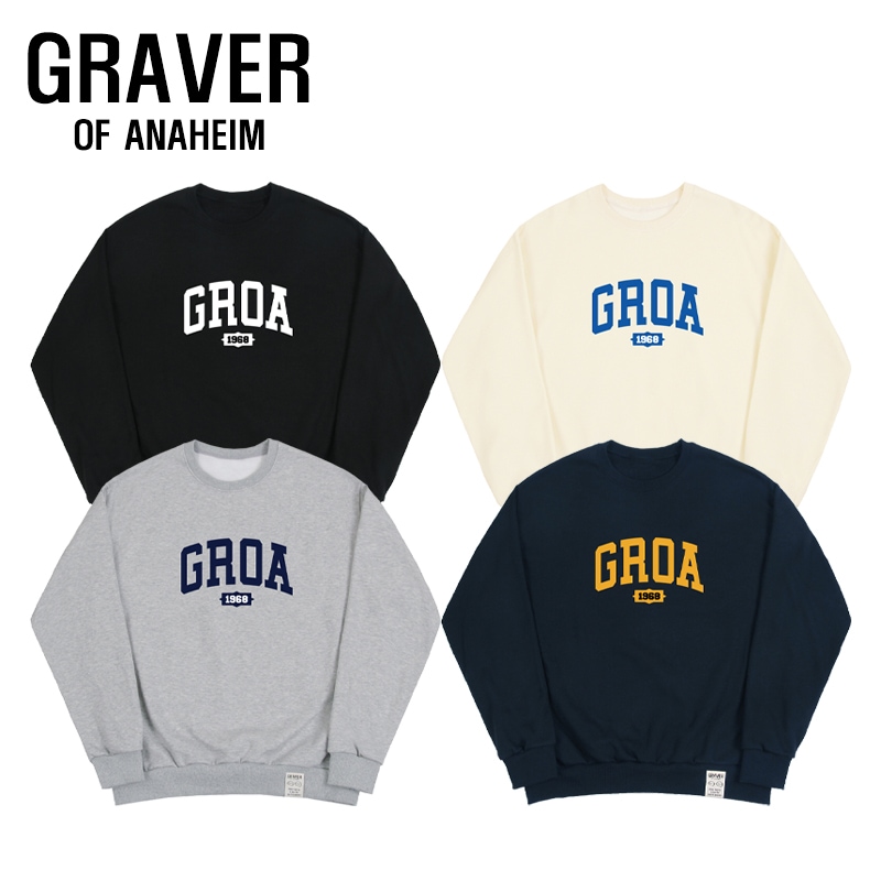ODNR-UNISEX] GROA Arch logo 1968 Sweatshirt_4color トレーナー
