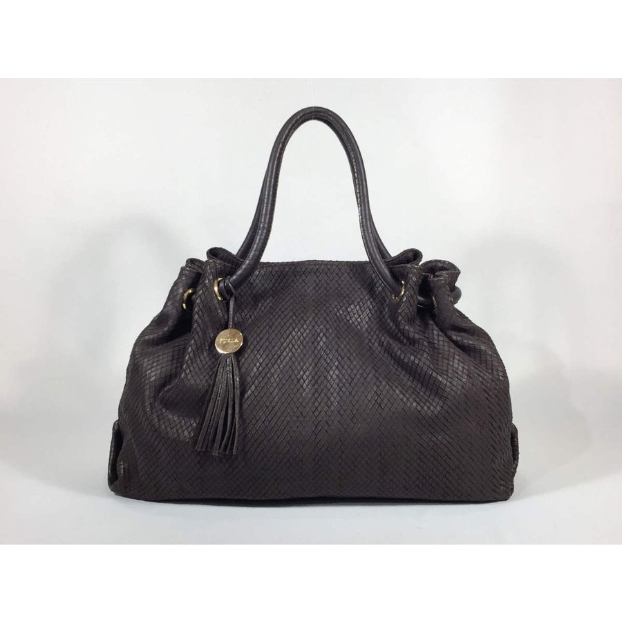 トートバッグ レザー 型押し ショルダートート ブラウン 茶