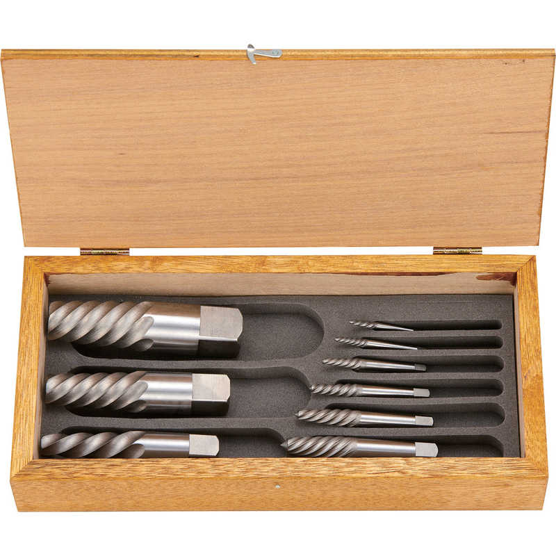 トラスコ中山　エキストラクターセット ラセン型 9本組 木箱入　EXS1825