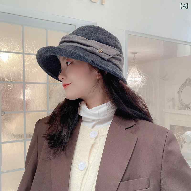 バケット ハット カジュアル おしゃれ レディース 秋冬 女性 レター カール ウール フィッシャーマン ハット 英国 レトロ 韓国 フェルトハット 4,741円