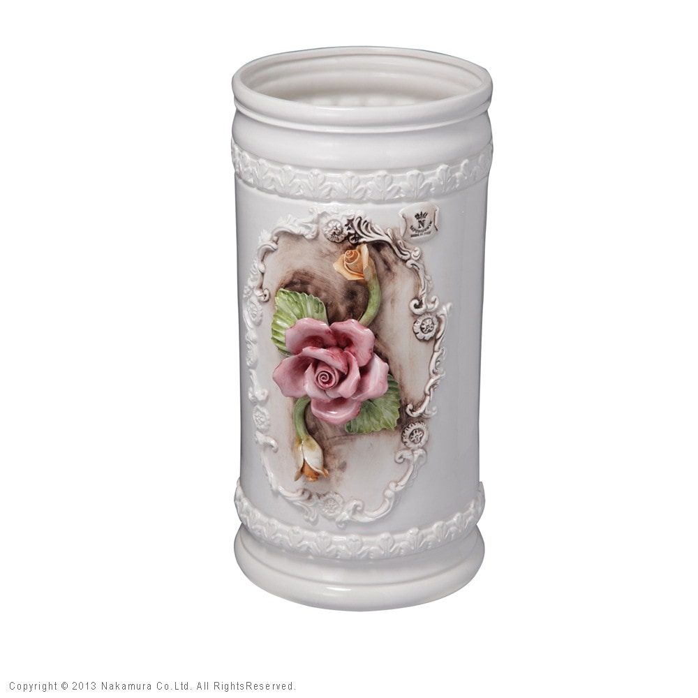 傘立て おしゃれ スリム 陶器 外置き アンブレラハンガー アンブレラスタンド コンパクト イタリア製 エレガント ハンドペイント アンブレラスタンド 完成品