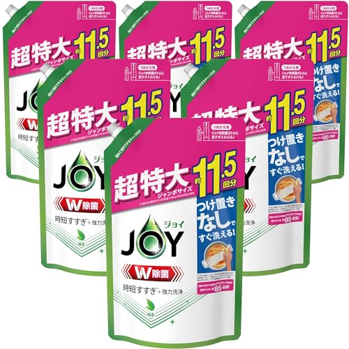[ケース品] [大容量] ジョイ W除菌 食器用洗剤 緑茶 詰め替え 超特大ジャンボ 1490mLｘ6袋