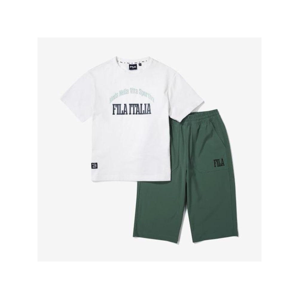 [FILA KIDS] オーバーフィット 3/4 パンツ上下セット (FK2FSG2601M_DKH) Q0ZFK2FSG2601MDKH