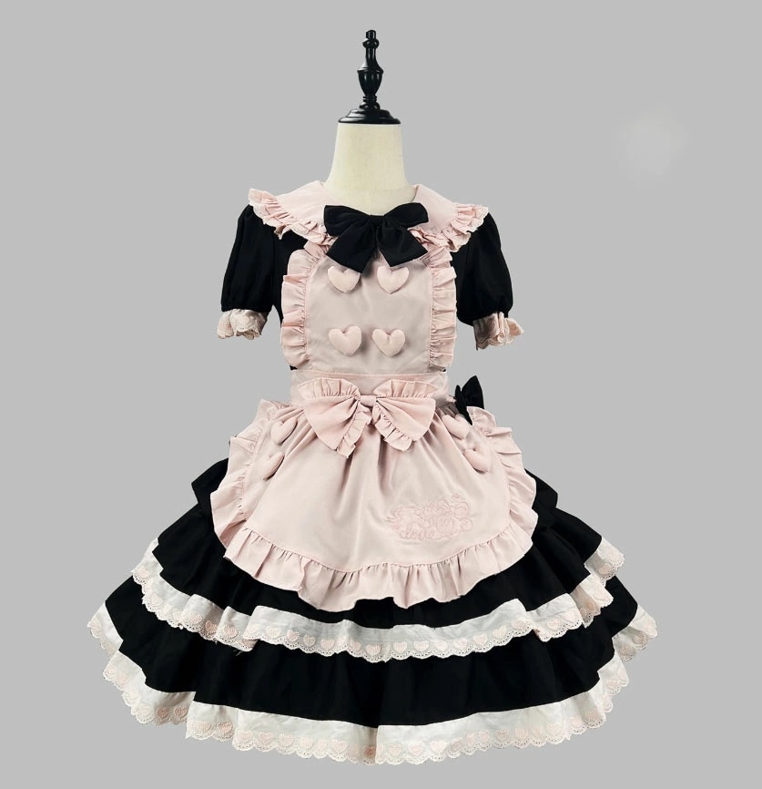 【2025新作入荷】レディース メイド 仮装 衣装 半袖 ワンピース 蝶結び ハート ハロウィン コスプレ 女性 かわいい ハロウィンコスプレ ワンピース レディース 大人 ハロウィン仮装 コスプレ衣