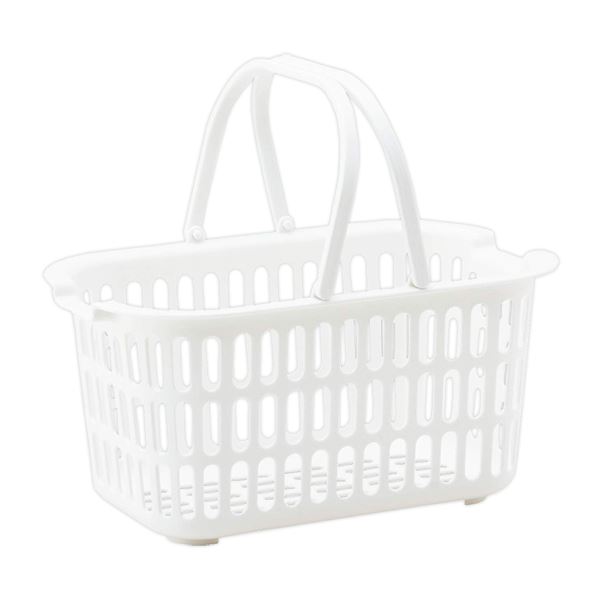 (まとめ) ミニバスケット/収納かご (ホワイト) 幅28×奥行18×高さ15cm 持ち手付き 全面メッシュ レック (36個セット)
