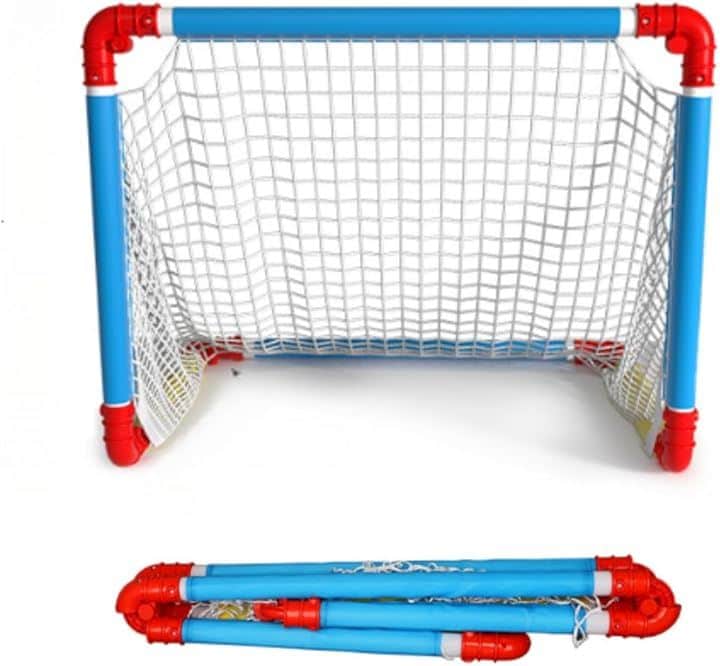 Uccellino 折りたたみ サッカーゴール 簡単組み立て カラフル 子供用 児童用 学校 児童館 フットサル 折り畳み 持ち運び簡単 ケース付き(カラフル, 幅60cm)