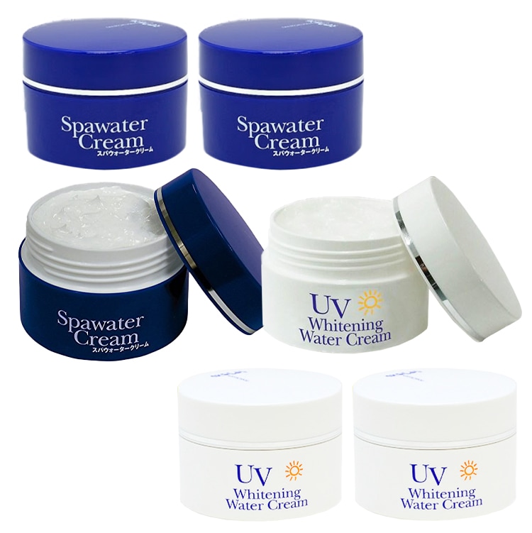 スパウォータークリーム 無添加 オールインワン 化粧品 温泉水 炭黒泉 組み合わせ自由６個セット