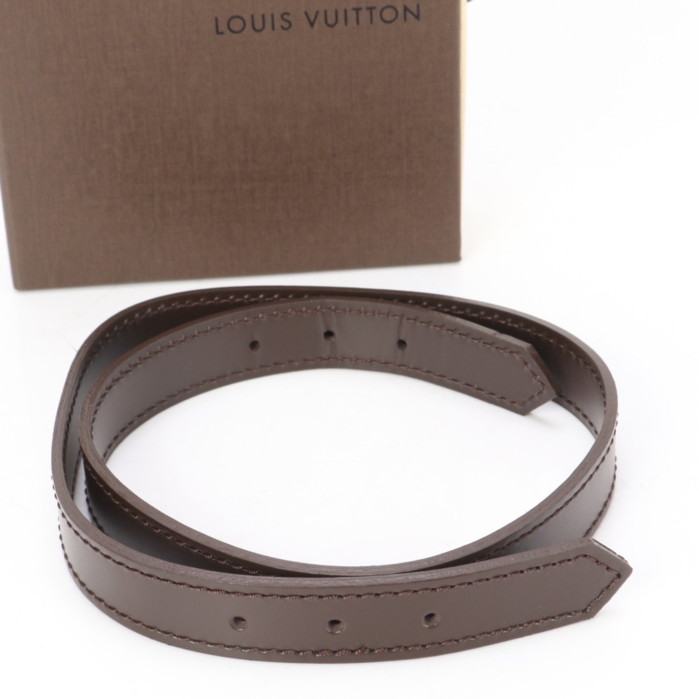 美品 ダミエ ラヴェッロ GM 用 ショート レザー ショルダーストラップ ブラウン 茶色 メンズ レディース ESM BB5-8 中古