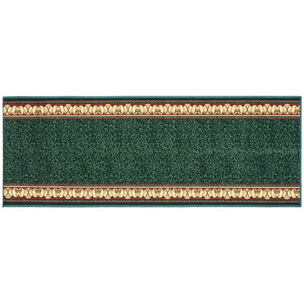 ラグマット 絨毯 約80cm×240cm グリーン 洗える 滑りにくい 防キズ 防音 お手入れ簡単 タフトプリント リビング ダイニング