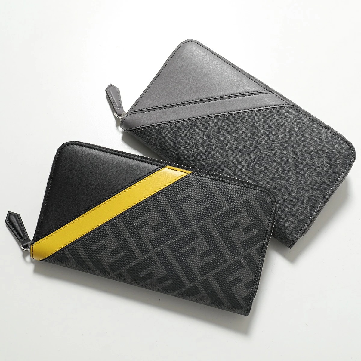 FENDI フェンディ ラウンドファスナー長財布 7M0210 A9XS AFCB メンズ レザー FFロゴ ズッカ柄 小銭入れあり カラー2色