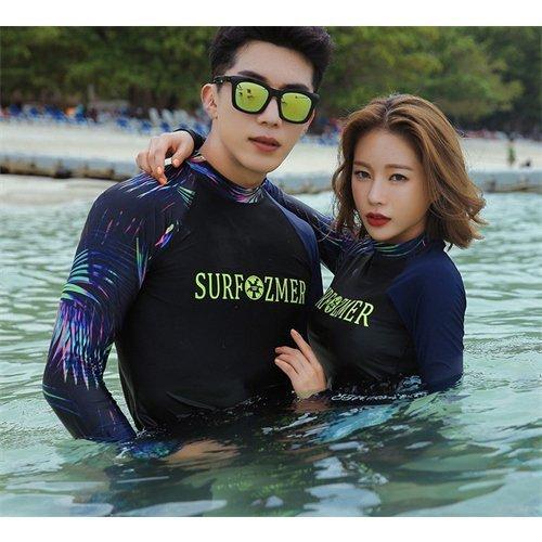 （出荷が迅速である）ラッシュガード ペア カップル 長袖 ペアルック 水着 レディース 上下 セット メンズ ウェットスーツ セットアップ 競泳