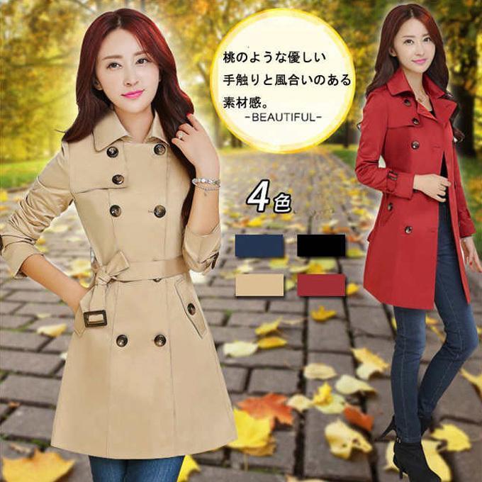 トレンチコート レディース スプリングコート ロングコート フォーマル ベルト付き 春 コート アウター 通勤 春物 春服 春新作