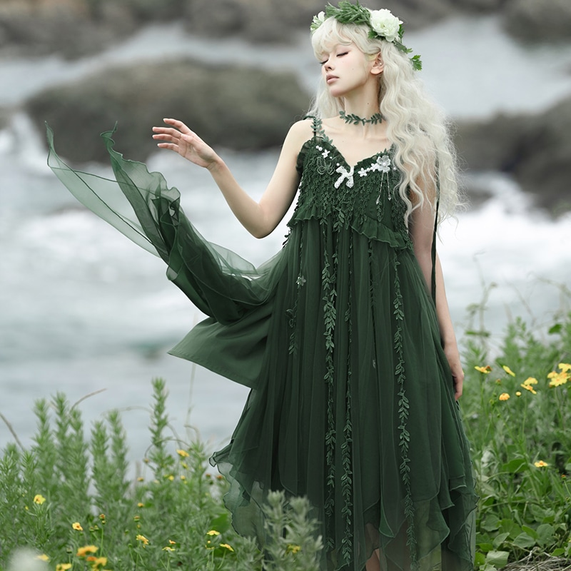 ロリータ風文学レトロ妖精jskデイリーニッチロリータドレス夏