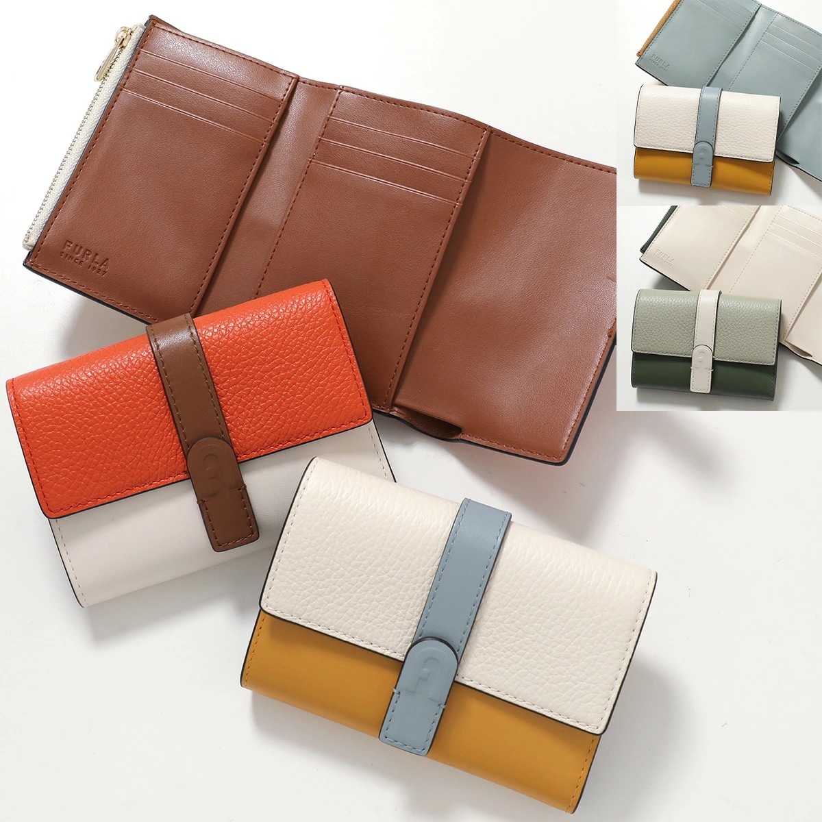 Furla フルラ 三つ折り財布 GRAZIA グラツィア WP00496 BX1588 レディース レザー カラーブロック ロゴ ミニ財布 カラー3色
