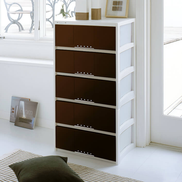 天馬 L-6005ブラウン プロフィックス ルームケース　5段 幅60×奥行45×高さ115cm（ブラウン） L6005ブラウン