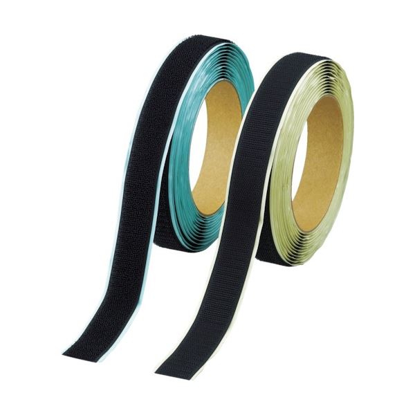 面ファスナーセット 弱粘着 20mmx5m 黒 TPD-205MTS-BK 1組