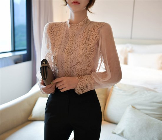 ブラウス レディース 白 シャツ 長袖 シフォン レース トップス 春 夏 可愛い ブラウス レディース 白 シャツ 長袖 シフォン レース トップス 春 夏 可愛い