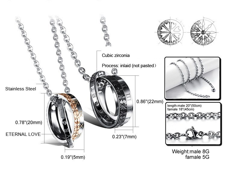 安心国内発送送料無料(^o^)／ペアネックレス人気　ペアネックレス安い　ステンレス ペアネックレス　カップルネックレス チタンペンダントネックレス お互いの愛情の絆　GX456