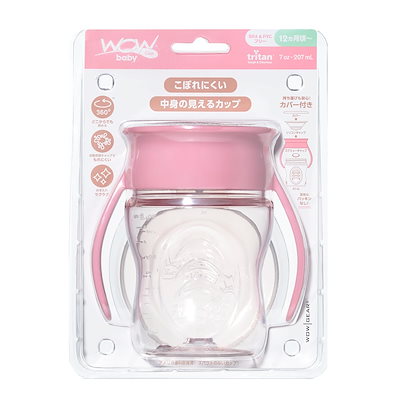 他サイト： WOW CUP baby ピンク（ソフトカラー）こぼれにくい クリアカップ 360どこからでも飲める パーツの少ないシンプル設計 お手入れ簡単の商品画像
