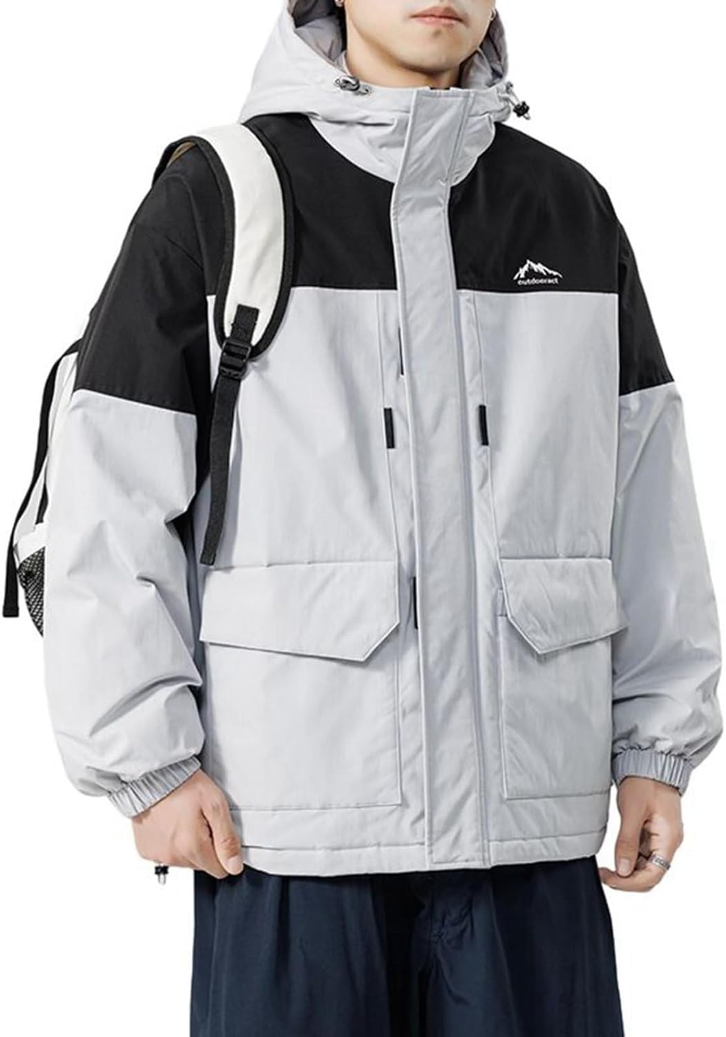 中綿ジャケット メンズ ウインドブレーカー 綿入れ 厚手 マウンテンジャケット 冬 アウター フード付き 綿服 防寒着 カジュアル アウトドア キャンプ 大きいサイズ コート お洒落