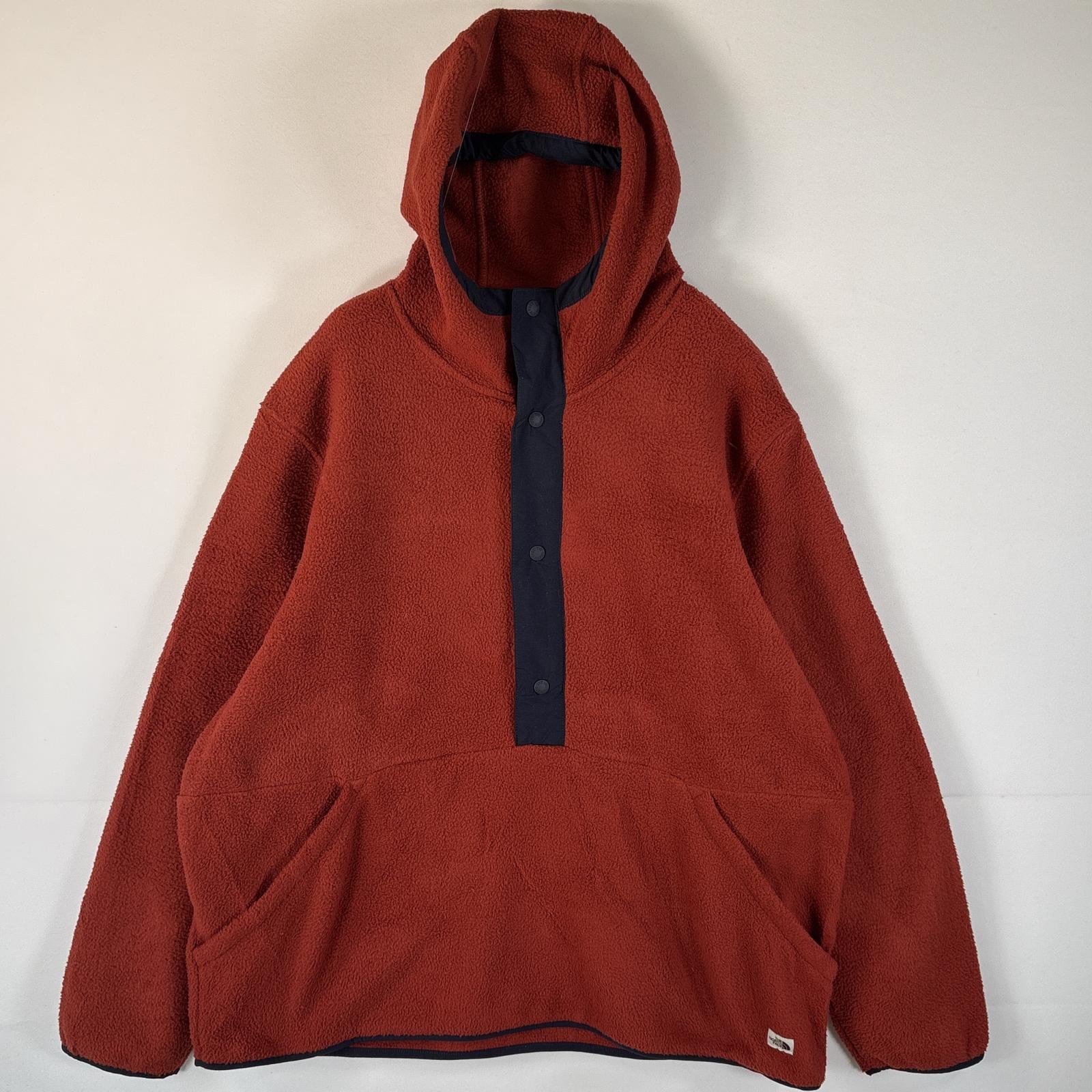 古着 フリース スナップボタン ワンポイントロゴ 大きいサイズ フーディ XXL ブラウン系 メンズ 5,478円