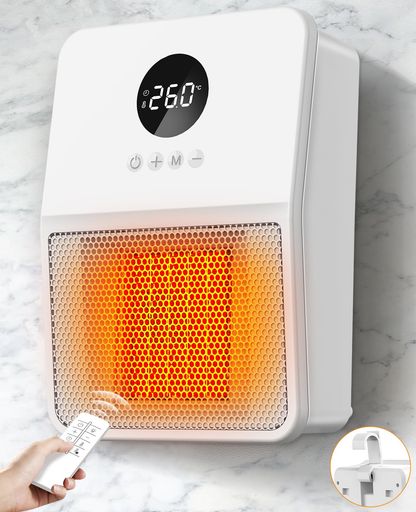 ヒーター 壁掛け セラミックヒーター 電気ファンヒーター 【 壁掛け式 ・2秒速暖・3WAY使用】 暖房器具 大風量 電気ストーブ ファンヒーター 3段階調整 800W/1200W ディスプレイ表示