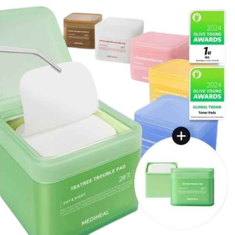 [ヒョクPICK]パッドコレクション 100枚+100枚リフィル ネモパッド(ティーツリー／コラーゲン／ウォーター／ビタ／レチノール)