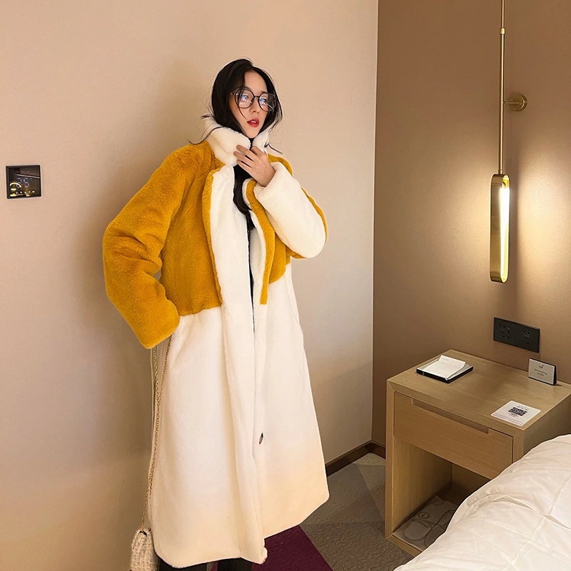 冬 新作 ロング丈コート 暖かい 厚手 中綿 ロングコート アウター 皮毛一体 裏起毛 コート トップス トップス ジャケット レディース AWアウター 福袋 4,584円