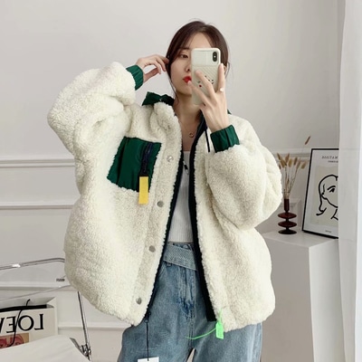 アウター ブルゾン シャンパー 上着 袖あり 長袖 もこもこ モコモコ ふわふわ フード付き リブ 前開き ボア かわいい 大人可愛い シンプル カジュアル おしゃれ お洒落 レトロ 大人可愛い