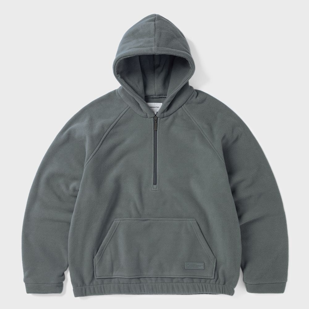 ディス・イズ・ネヴァー・ザット・フード付きフリースハーフジッププルオーバースレート