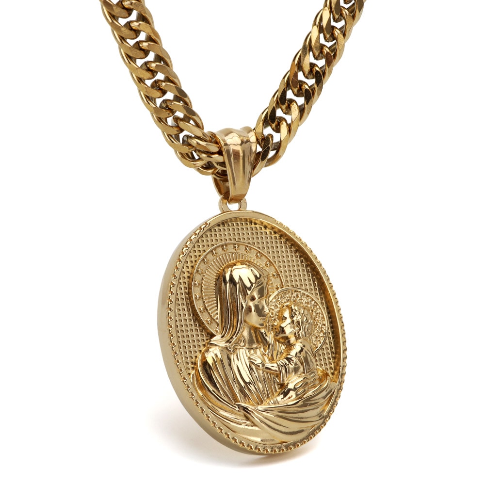 ステンレス メダイネックレス ダブル喜平 [n1027]