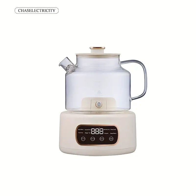 67.63オンス デジタル表示＆コントロールボタン付き一体型ガラス電気ケトル - お茶やハーブ浸漬にオフィス用マルチ機能キッチン用品 - 透明デザインで簡単モニタリング耐久性のホームウェル