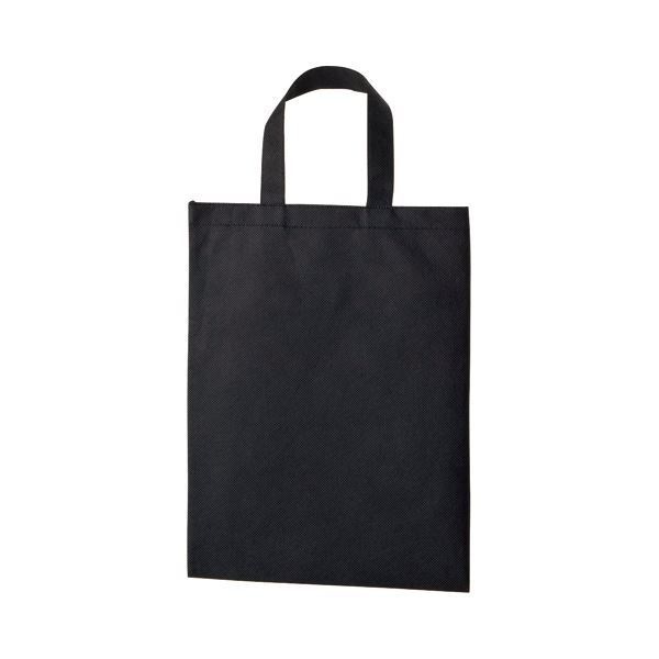 （まとめ） TANOSEE 不織布バッグ A4 マチ無 ヨコ270タテ350mm ブラック 1パック（10枚） 5セット