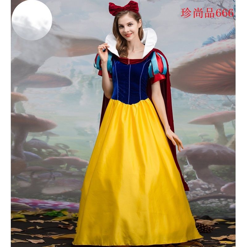 白雪姫 ドレス丈 プレミアムバージョン ハロウィンコスプレ cos おとぎ話 大人女性 ステージ衣装 幼稚園 コスチューム