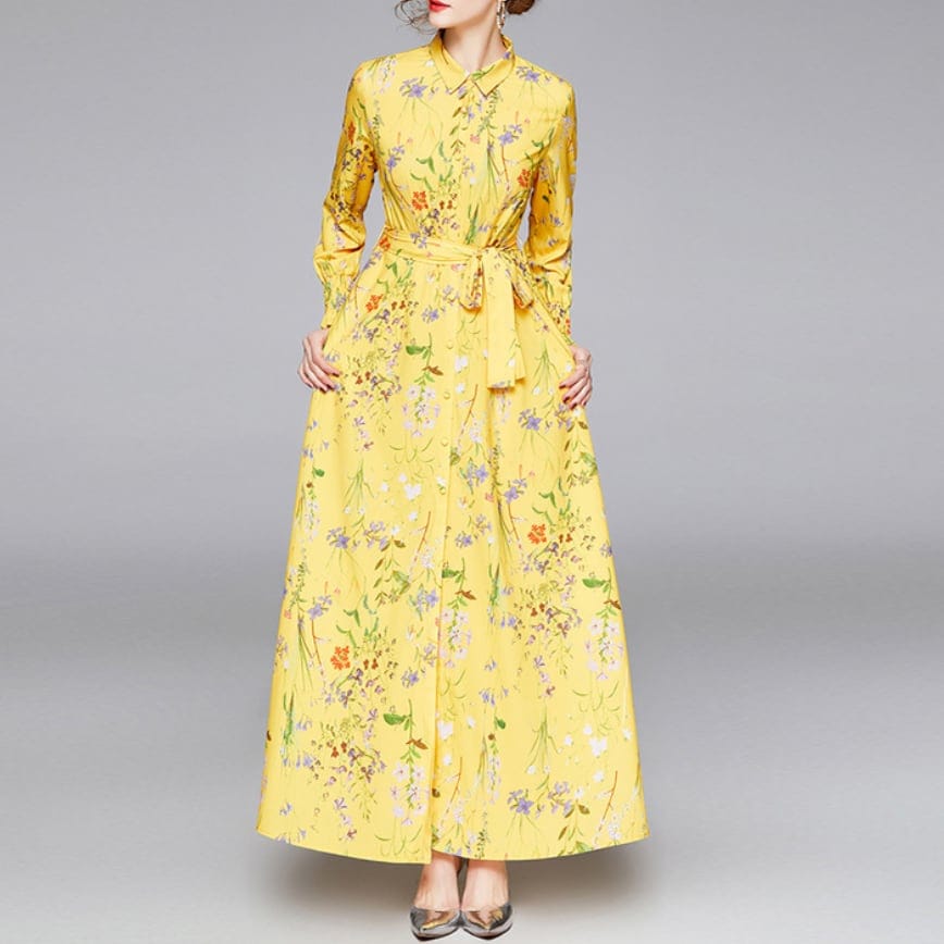 ワンピース 上着 人気 おすすめ おしゃれ お洒落 激安 安い プチプラ ブラウス シャツ 長袖 ロング ロングスカート ウエスト リボンスタンドカラー 柄 プリント 花柄 可愛い lone