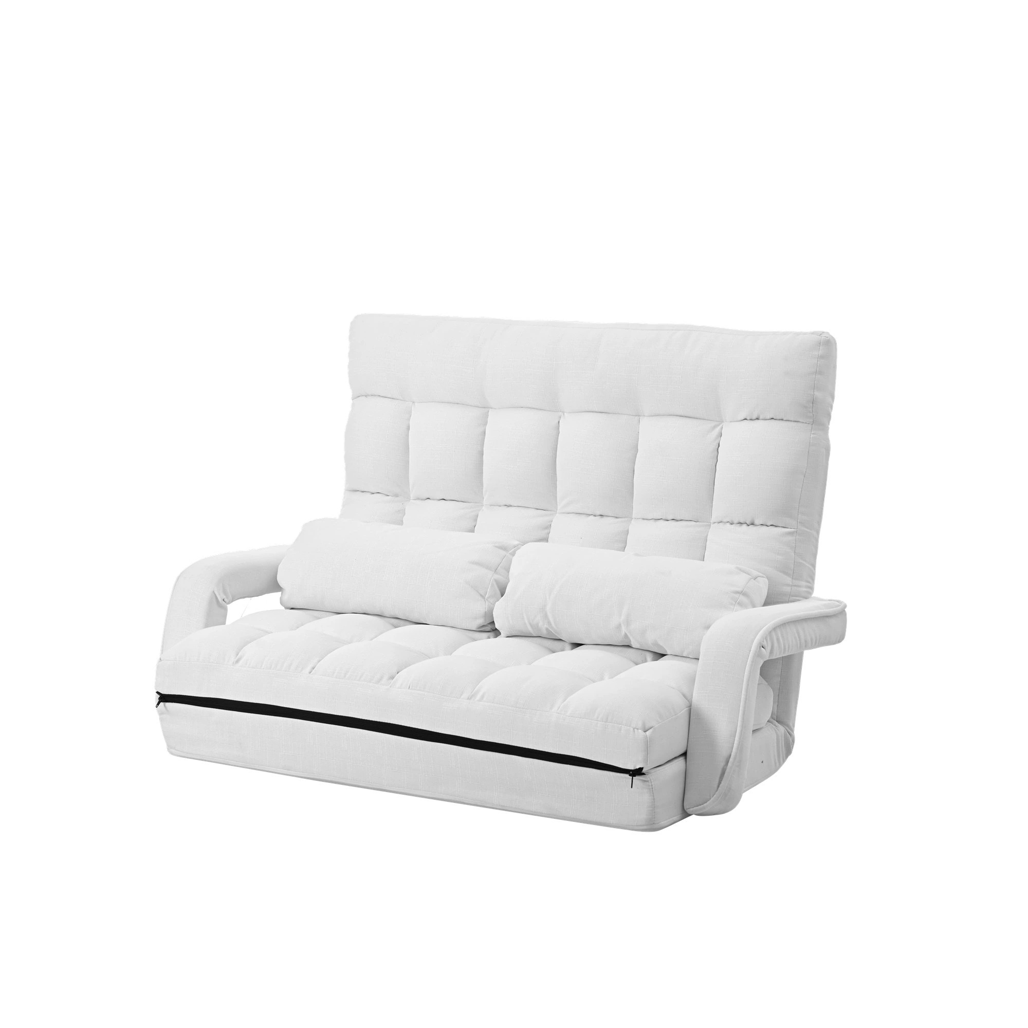 【日本国内出荷-3日で配達】 4色 4Way座椅子リクライニングソファ 連動肘つき 折りたたみ 座いす 2人掛けソファー ハイバック 低い椅子 ローソファー コンパクト リラックスチェアDJYC15