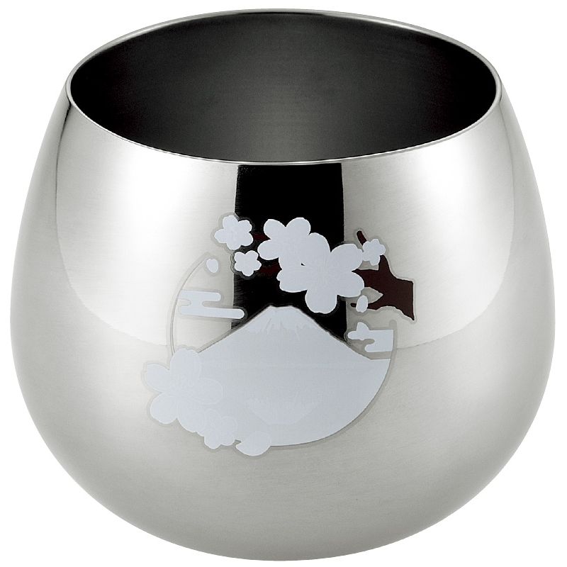 燕熟の技 桜に富士 感温スイングタンブラー 390ml