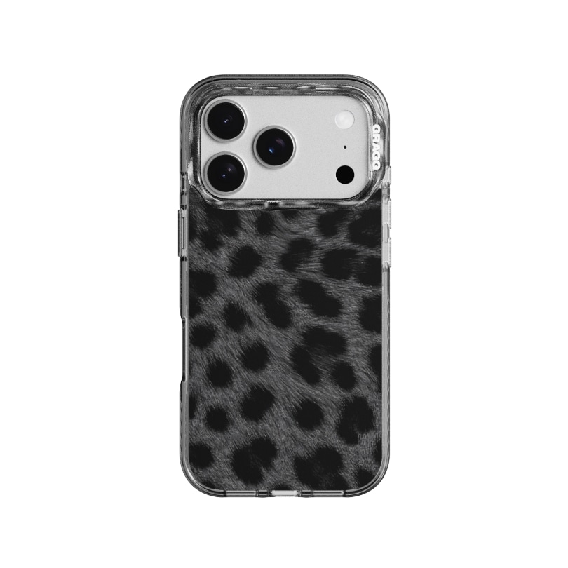 【GRAGG】 MAGSAFE LAYERS FRAME CASE CLEAR BLACK - ASH TEXTURE LEOPARD 正規品