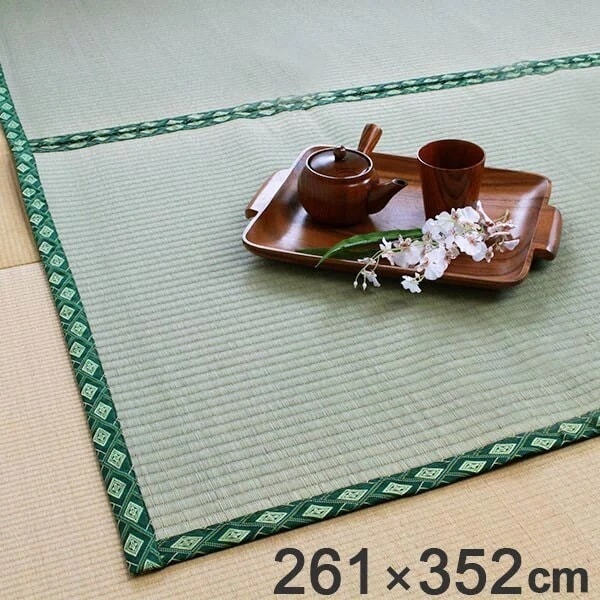 ラグ い草上敷 伊勢 江戸間 引目 6畳