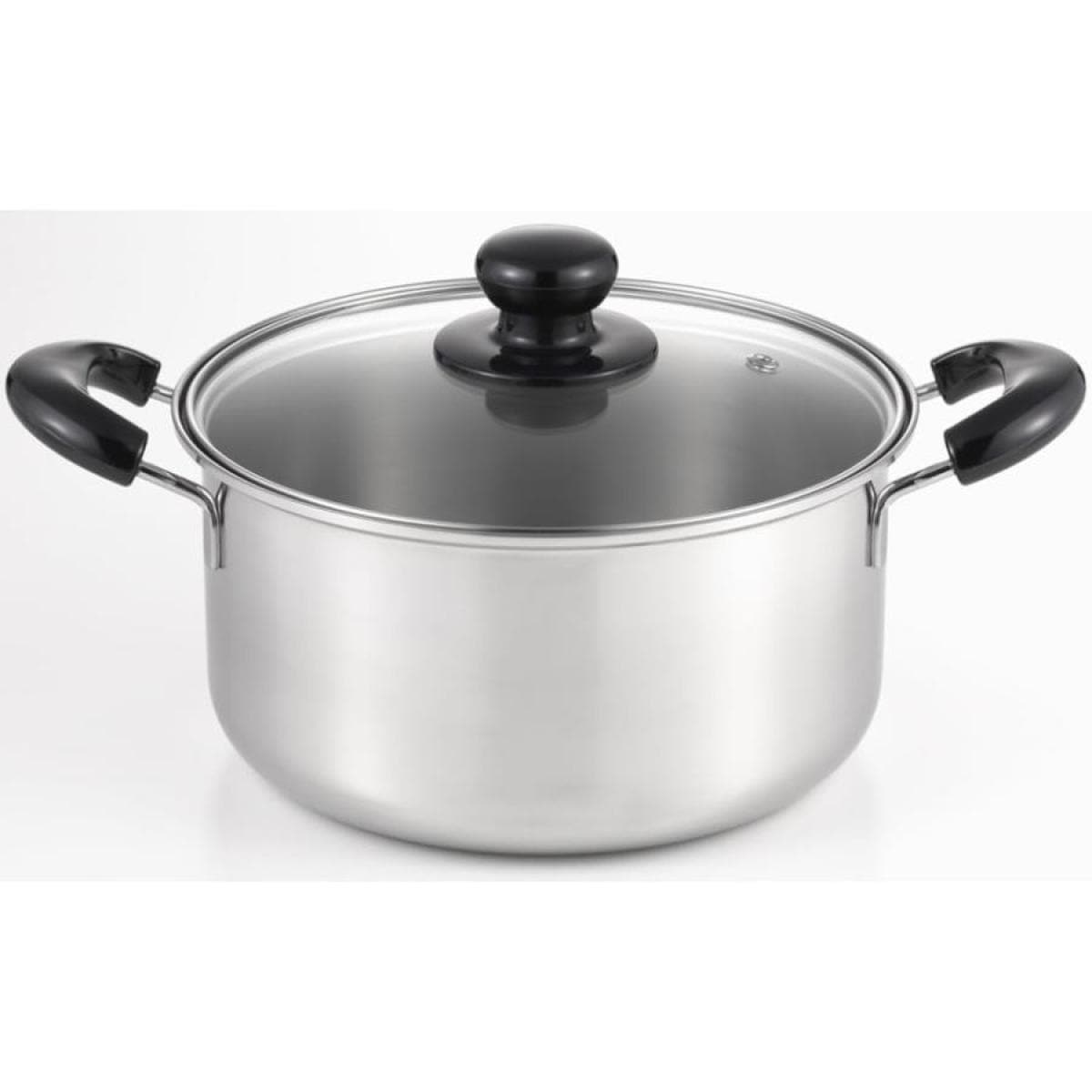 ヨシカワ クック・ルック ベーシック 両手鍋 22cm SJ3774 ステンレス鍋 IH 耐久性 熱伝導 4.3L ガラス蓋 煮込み料理