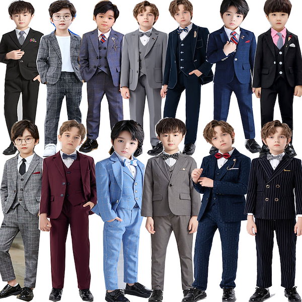 スーツ　スーツセット　子供服　男の子 Qoo10] スーツ 子供服 フォーマルスーツ 洋服
